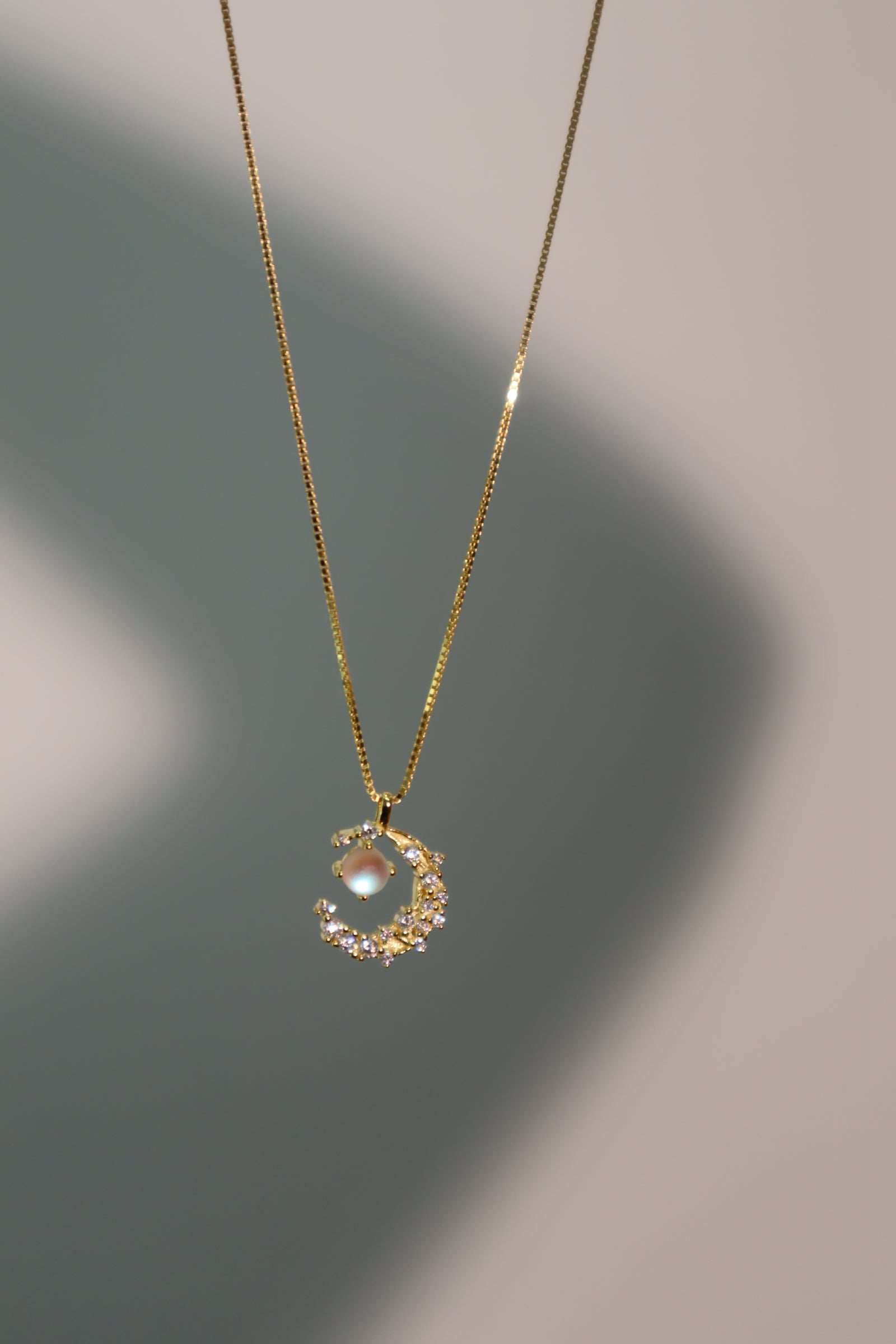 Petite Diamond Crescent Moon Necklace - Nuha Jewelers